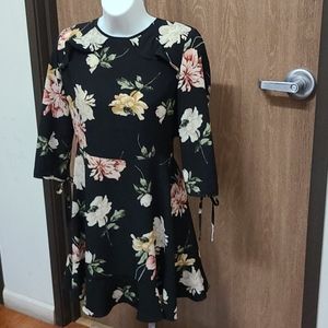Topshop Black Floral Dress Size 6